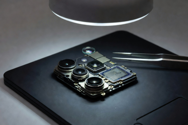 Smartphone rear camera lens module for camera repair inspection