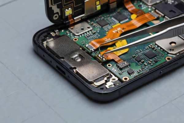 Smartphone speaker grill and audio output area for speaker repair testing